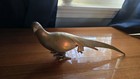 Vintage Brass Pheasant Pair Figurines Male   Female Mcm Heavy Cast Statues