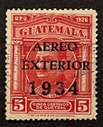 Travelstamps  1934 Guatemala Air Mail Overprint Stamps 5c    aereo Exterior    Used