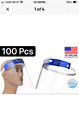 100 Pcs Safety Full Face Shield Reusable Washable Protection Cover Face Mask Lot
