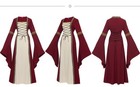 Women Medieval Gothic Vintage Long Dress Cosplay Costume Renaissance Victorian 