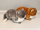 Avanti Applause Plush Tabby Cat Cats Stuffed Animal Gray And Orange Set Of 2