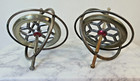 Vntg 1950s Mcm Gyroscope Metal Spinning Top Red Center Classic Antique Toy-2