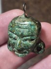 Rare Authentic Pre-columbian Aztec Meso America Carved Jade Like Stone head Face