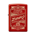 Zippo Pocket Lighter Metallic Red It Works Design Brass Material Windproof 48620