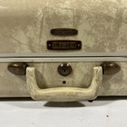 Vintage Samsonite Silhouette Marble Hardshell Suitcase Luggage Train Case Cream