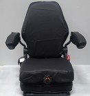 Forklift tractor Suspension Seat W adjustable Armrest Made In Black Leatherette 