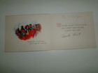 Vtg Christmas Card Sleigh Full People Attend Dance By Pollyanna 40 s Nice Detail