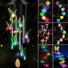 Solar Powered Led Light Decor Wind Chimes Garden Hanging Colour Changing Outdoor