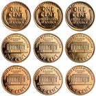 Gem Proof 1956 To 1964 Lincoln Wheat   Memorial Cent Penny 9 Coin Run  Nice  