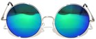 Owl Round Sunglasses 10 Pack Retro Vintage Hippie Style 56mm Bluegreen Mirror
