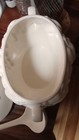 White Soup Tureen Embossed Ceramic Fruit Design With Over And Back Brand