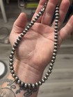 Sterling Silver Native American 8mm Navajo Pearl Necklace 16    Plus 2     925