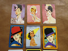 Lot Of 9 Antique Art Deco Women Swap Playing Cards  2