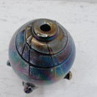 Vintage Iridescent Art Glass Vase 5 Footed 5 5  Tall