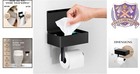 Toilet Paper Holder With Shelf Stainless Steel Wall Mount Dispenser Bathroom