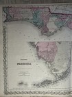 1870 Colton s Florida Original Hand Coloured Antique Map 28  X 17 