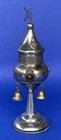 Vintage-sterling Silver-jeweled Spice Tower-besamim-flag-bells-isreal-judaica