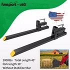 43  2000lbs Pallet Forks Clamp Tractor Forks Heavy Duty Bucket Fork
