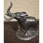 Michael Ricker Pewter Elephant Figurine 1996 Signed Vintage Wildlife Sculpture