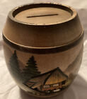 Black Forest german Hand Carved   Painted 3d wood Bank vintage  4 25   