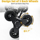 Folding Stair Climbing Shopping Cart 360   Swivel Tri-wheel 100 Lb