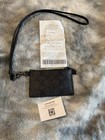 Coach Zip Id Lanyard Leather Card Case Holder  nwt  Black Caj45