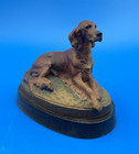 Anri Italy Wood Carved Figurine Of An Irish Setter Dog Signed Helmut Diller