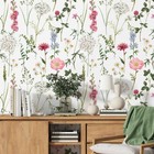 3d Flowers Flora Pattern Self-adhesive Removable Wallpaper Murals 16