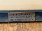 1920 s Original Steam Ship S s  Gracia Donaldson Line North Pacific Framed Photo