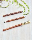 Victorian Flower Brass Handle Walking Cane   3-piece Foldable Wooden Stick