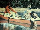 Vtg 1960s Budweiser King Of Beers Lighted Sign Guy Girl Camping Canoe Scene 36 