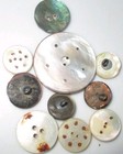 Lot 10 Antique Buttons - Victorian Carved Mop Mother Of Pearl W Cut Steels Tlc