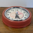 Vintage Coca Cola Red Wall Clock 9 1 2  Round Works Great Condition Diner Style