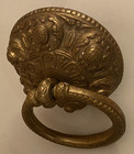 Vintage Heavy Cast Brass Ornate Floral Ring Door Knocker Architectural 3lb 10oz