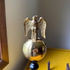 Vintage Cast Iron Brass Eagle Fireplace Andirons