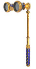 Antique French Opera Glasses Blue Enamel Handle Mop Le Fils Paris