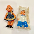 Dollhouse Miniature Vintage German Dolls Girl And Boy In Original Packaging 