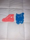 Lisa Frank Blue Kitten Cat And Neon Orange Sneaker Shoe Stencils Vintage 1980s