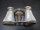Vintage Opera Binoculars Mother Of Pearl Inlay Brass Soleil Paris France