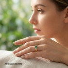 Lab Created Emerald Ring 925 Sterling Silver Rose Gold Plated Marquise Cut Ring
