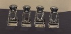 4 Irice Vintage Mini Salt   Pepper Shakers Cut Glass Cube Shape 