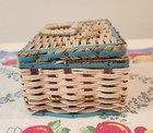 Vintage Wicker Woven Sewing Basket Japan With Trims Threads