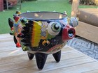 Blowfish Planter Is Hand Painted Talavera Ceramic Mexican Pottery