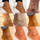 Anklet Foot Chain Boho Beach Beads  Ankle Bracelet Silver Plated New H1 P3p L9k7