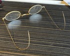 Antique Gold Filled But Mostly Worn Out Wire Rim Oval Lens Glasses  C1880 - 1910