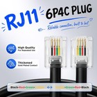33 Ft Phone Extension Cord Telephone Line Wire Rj11 Plug Coupler 25 Pcs Clips