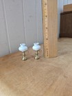 2 Vintage Dollhouse Miniature Brass Kerosene Lamps 1 12 One Inch Scale