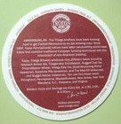 Troegs Craft Brewery Beer Coaster  Mat  Harrisburg  Pennsylvania  Red Back  2009