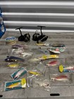 Vintage Fishing Lot Reels Lures Line Jigs Trolling Saltwater Freshwater Tackle