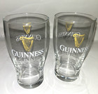 Guinness 16oz Pint Glasses Set Of 2 Glasses Draught Beer Stout Man Cave